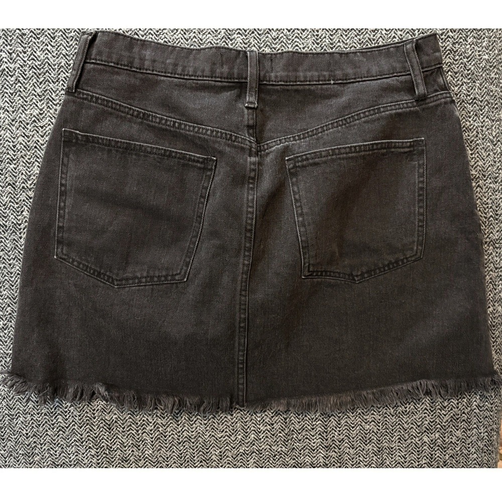 Madewell Womens Denim Skirt Black Size 31 Rigid A-Line Mini Raw Hem Grunge NWT - Picture 3 of 8